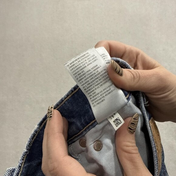 American Eagle Jeans Womens 8 Blue Super High Rise Straight Raw Hem Denim - Picture 12 of 13